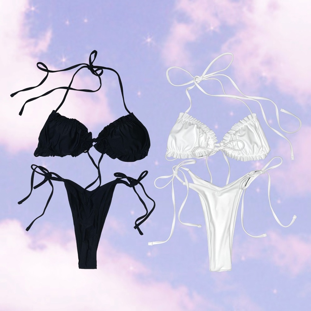 🌜Celestial White & Black 2 piece Bikinis🌛